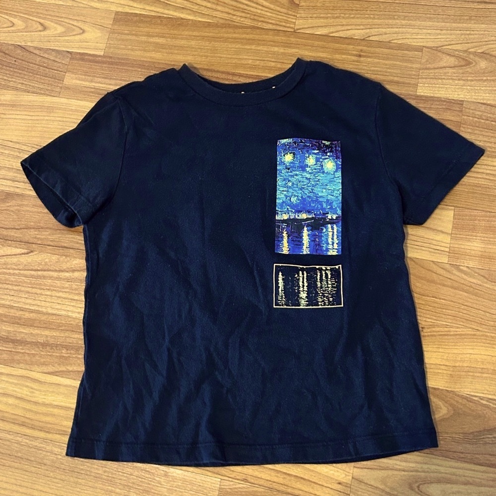 Vincent Van Gogh starry night art class boys shirt size xs 4 5